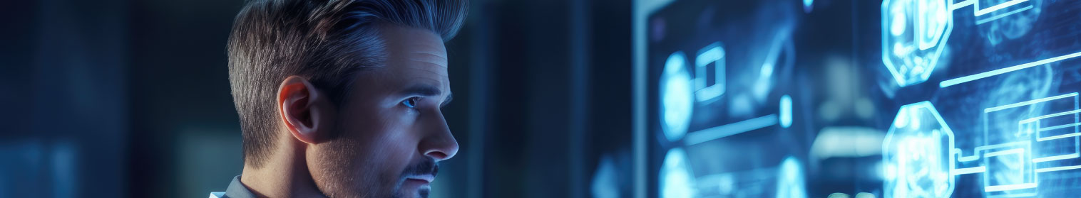 Manager reviewing quality management documentation